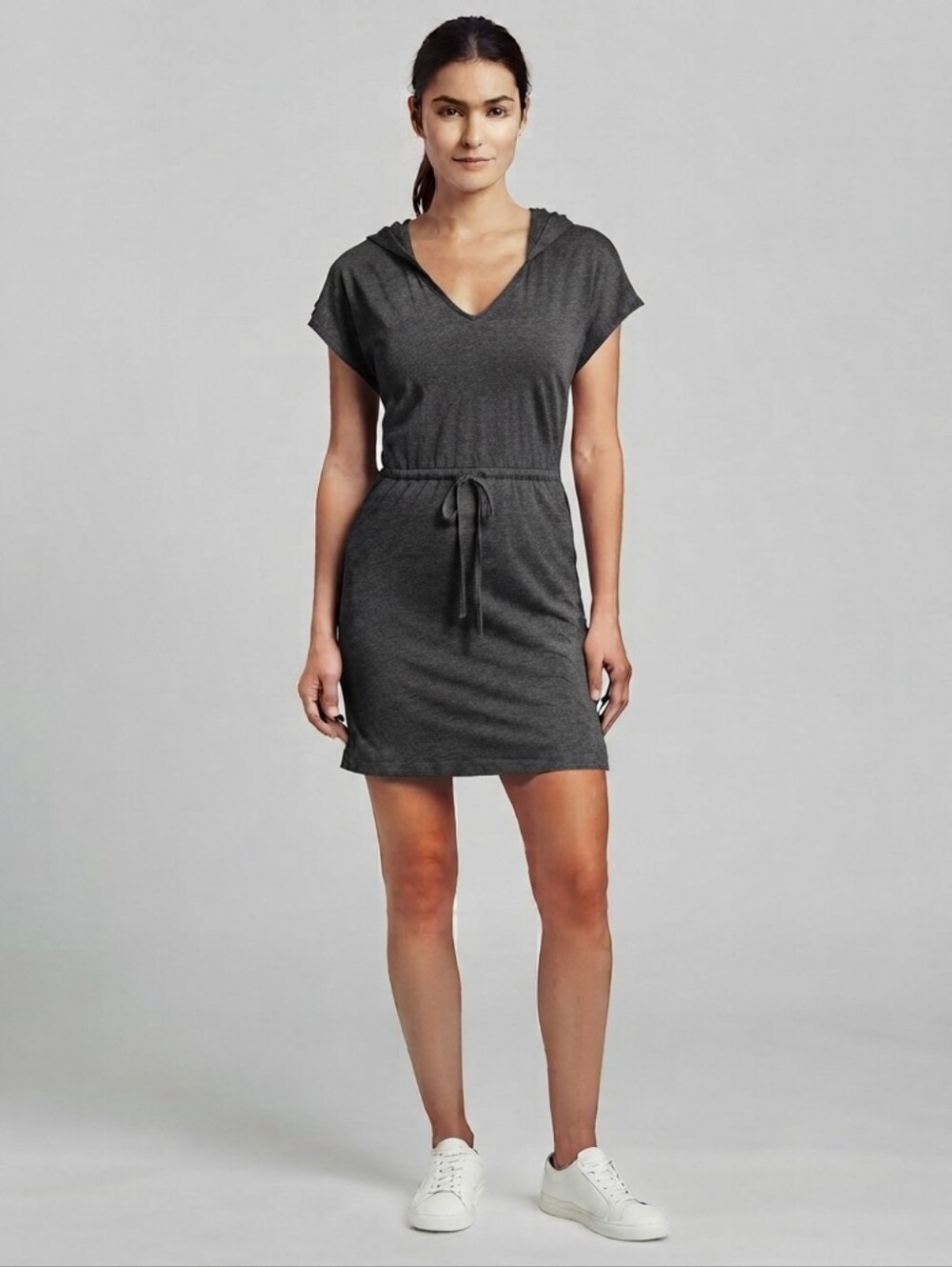 Old Navy - Swim Coverup Dress with Drawstring Waist & Hood | Small | Gray